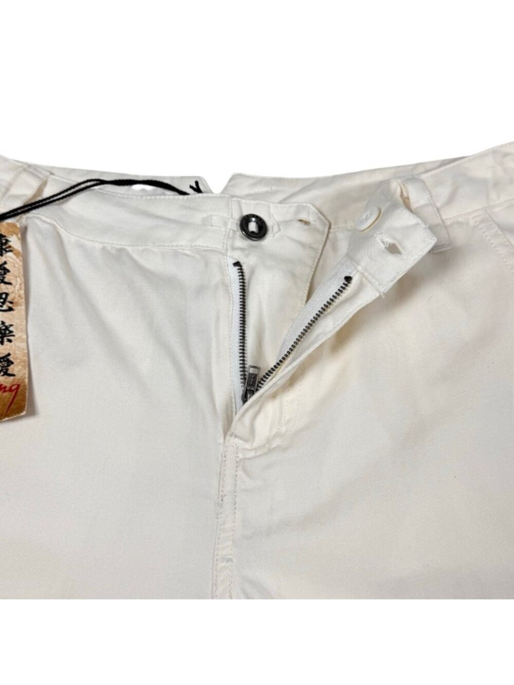 NWT Vintage Y2K Da-Nang Capri Pants Sz L Ivory Silk Cotton Blend Rare - Picture 11 of 16